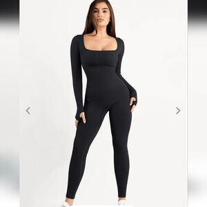 Popilush Seamless Black Long Sleeve Jumpsuit Shapewear XL NWT